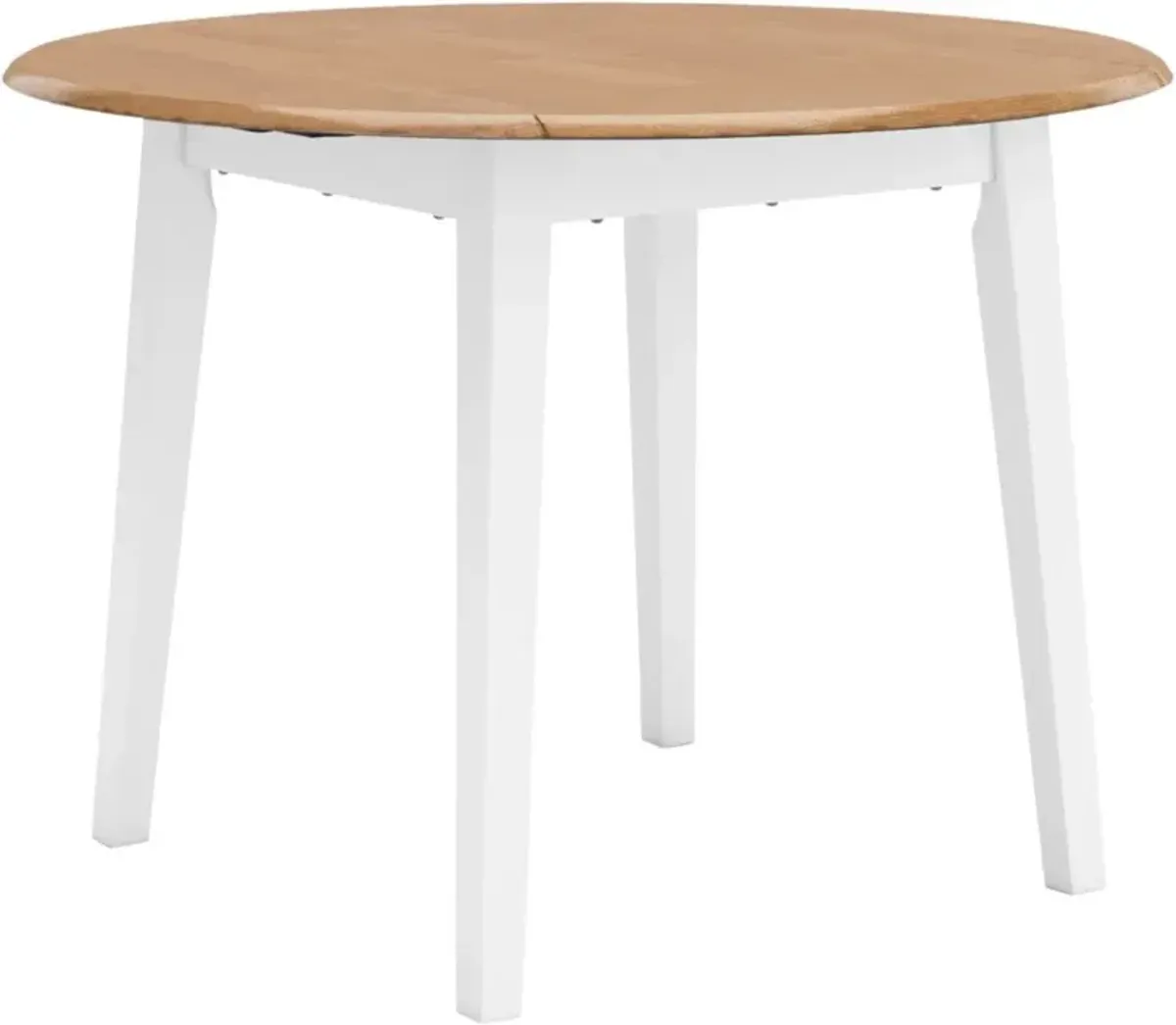 Signature Design by AshleyÂ® Gesthaven Natural Round Dining Drop Leaf Table with White Base