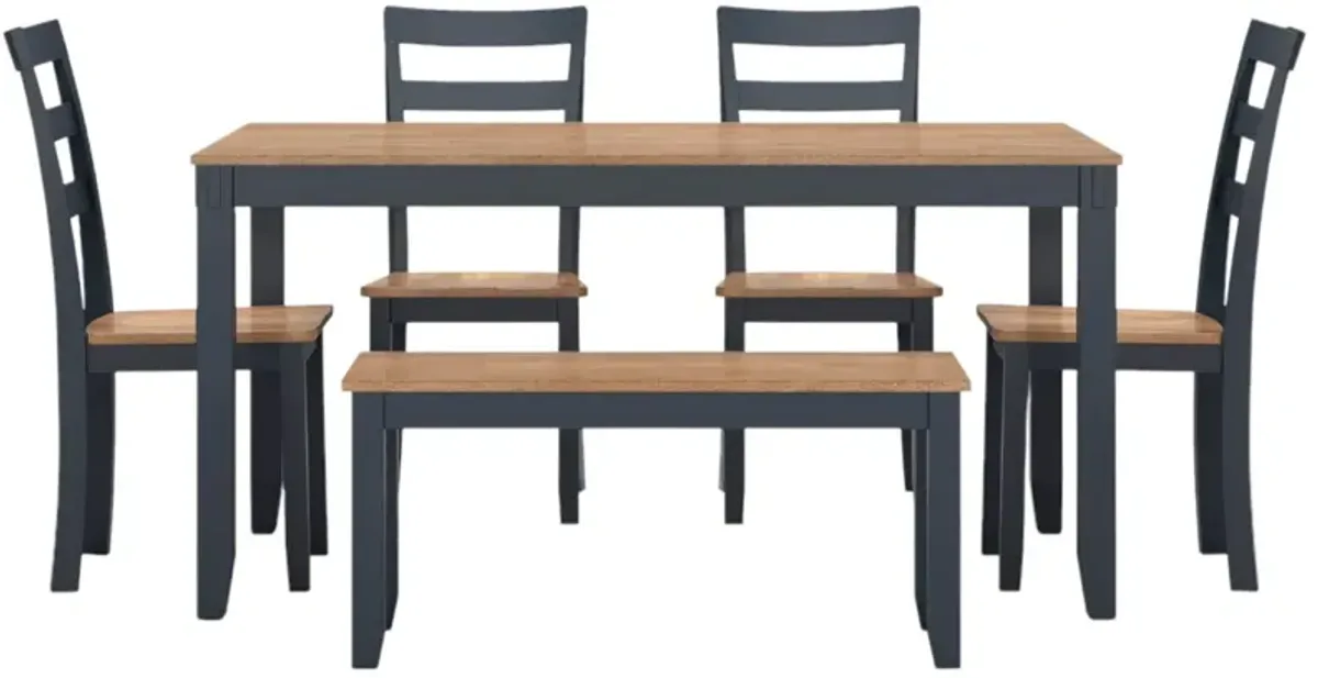 Signature Design by AshleyÂ® Gesthaven 6-Piece Blue/Natural Dining Set
