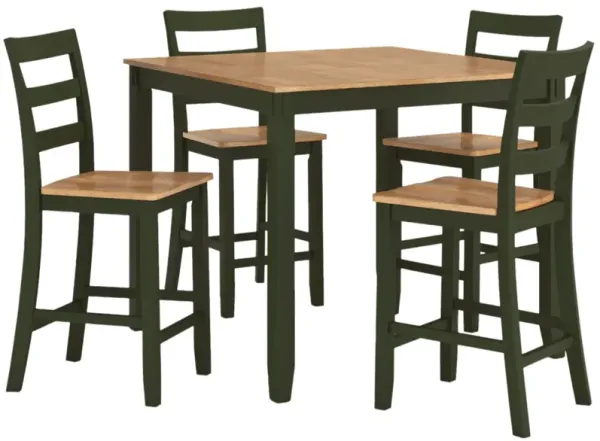 Signature Design by AshleyÂ® Gesthaven 5-Piece Green/Natural Counter Height Dining Set