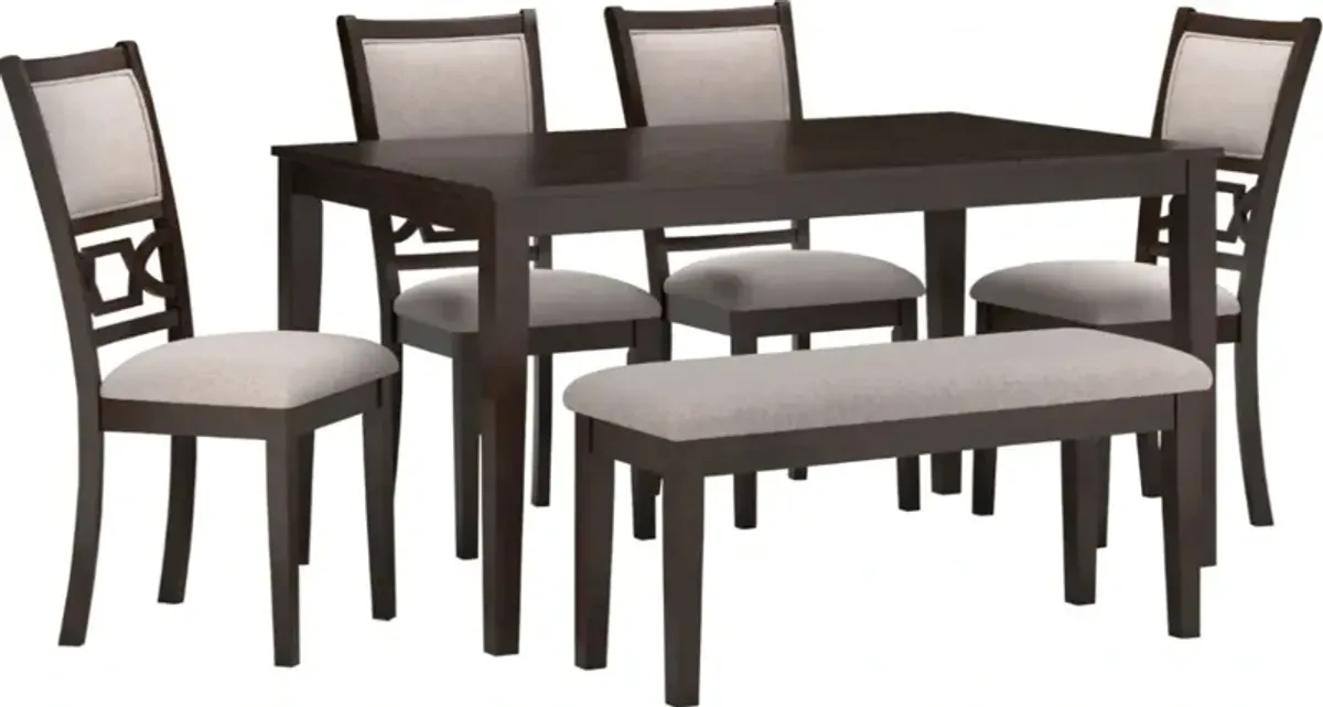Signature Design by AshleyÂ® Langwest 6-Piece Cherry Brown Dining Room Set