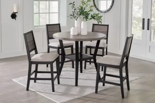 Signature Design by AshleyÂ® Corloda 5-Piece Black/Gray Counter Height Dining Set