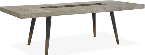 Magnussen HomeÂ® Ryker Coventry Grey Rectangular Dining Table with Black Glass Insert Center