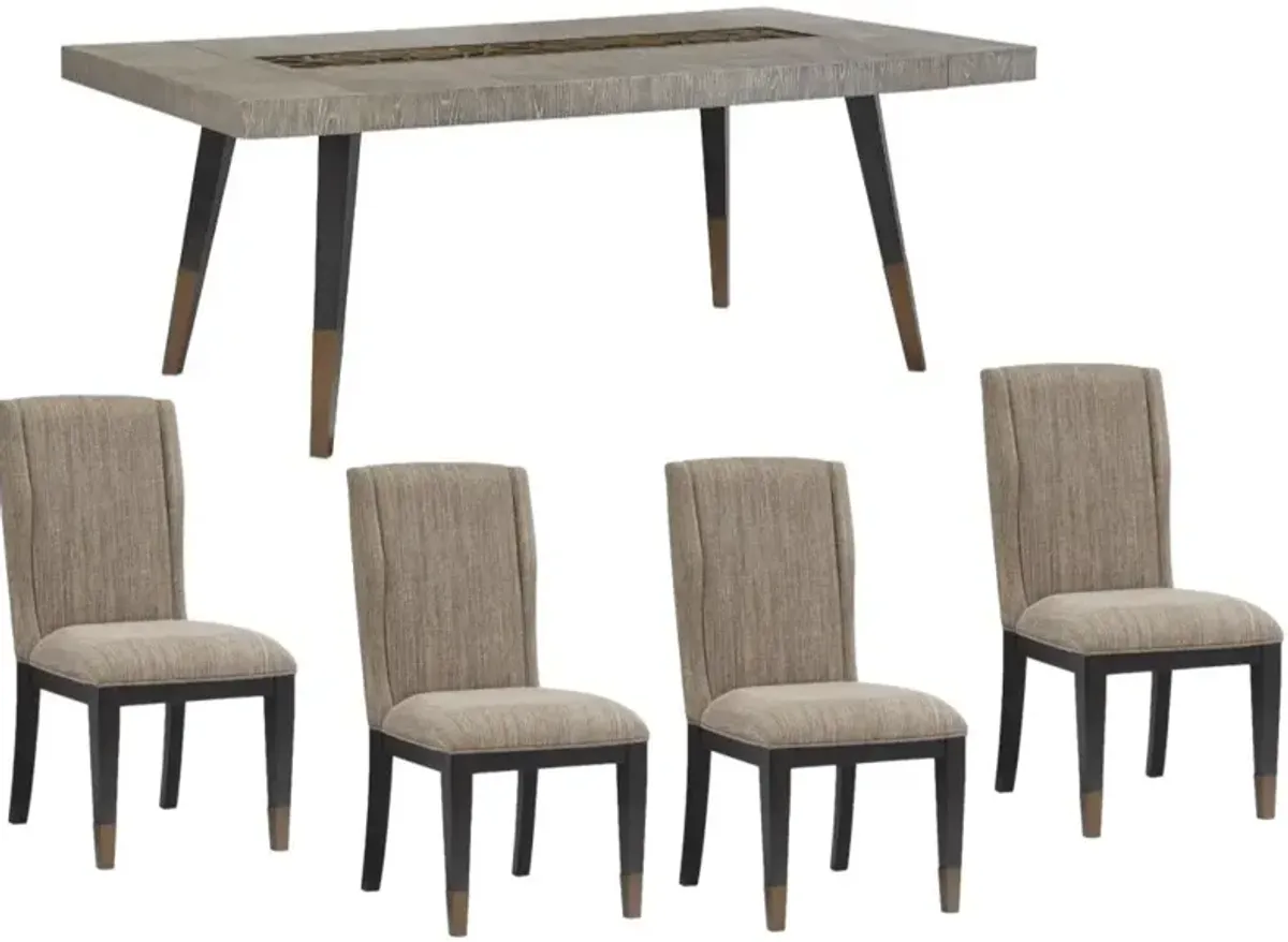 MagnussenÂ® Home Ryker 5-Piece Nocturn Black/Coventry Grey Dining Set