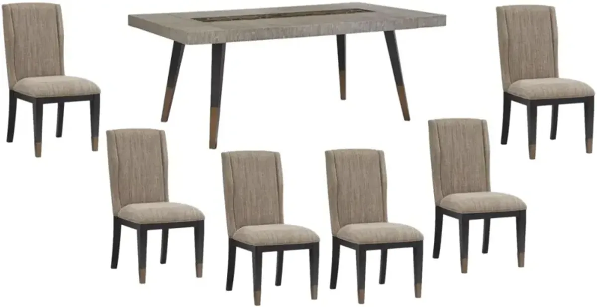 MagnussenÂ® Home Ryker 7-Piece Nocturn Black/Coventry Grey Dining Set