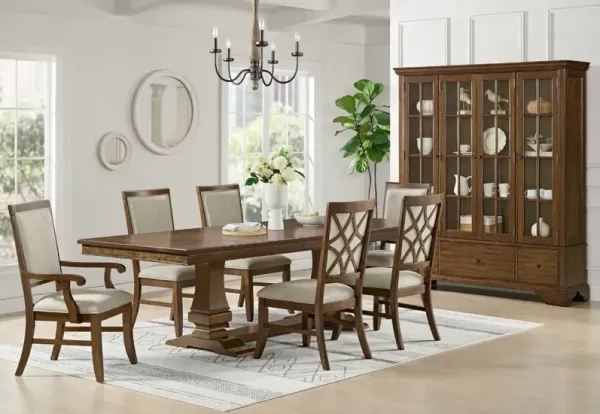 Elements International Philippe 5-Piece Cherry/Grey Dining Set