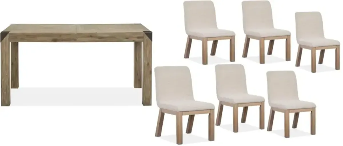 Magnussen HomeÂ® Ainsley 7-Piece Cerused Khaki Dining Table Set