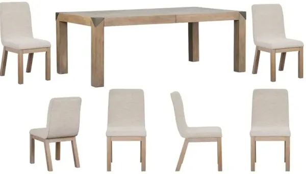 Magnussen HomeÂ® Ainsley 7-Piece Cerused Khaki Dining Table Set