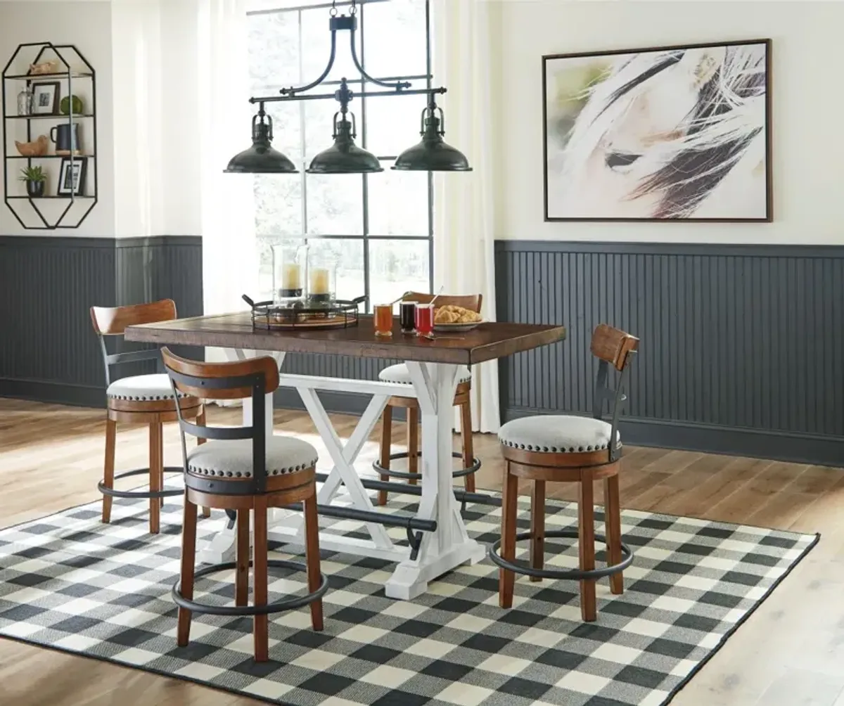 Signature Design by AshleyÂ® Valebeck 7 Piece Brown/White Counter Height Dining Set