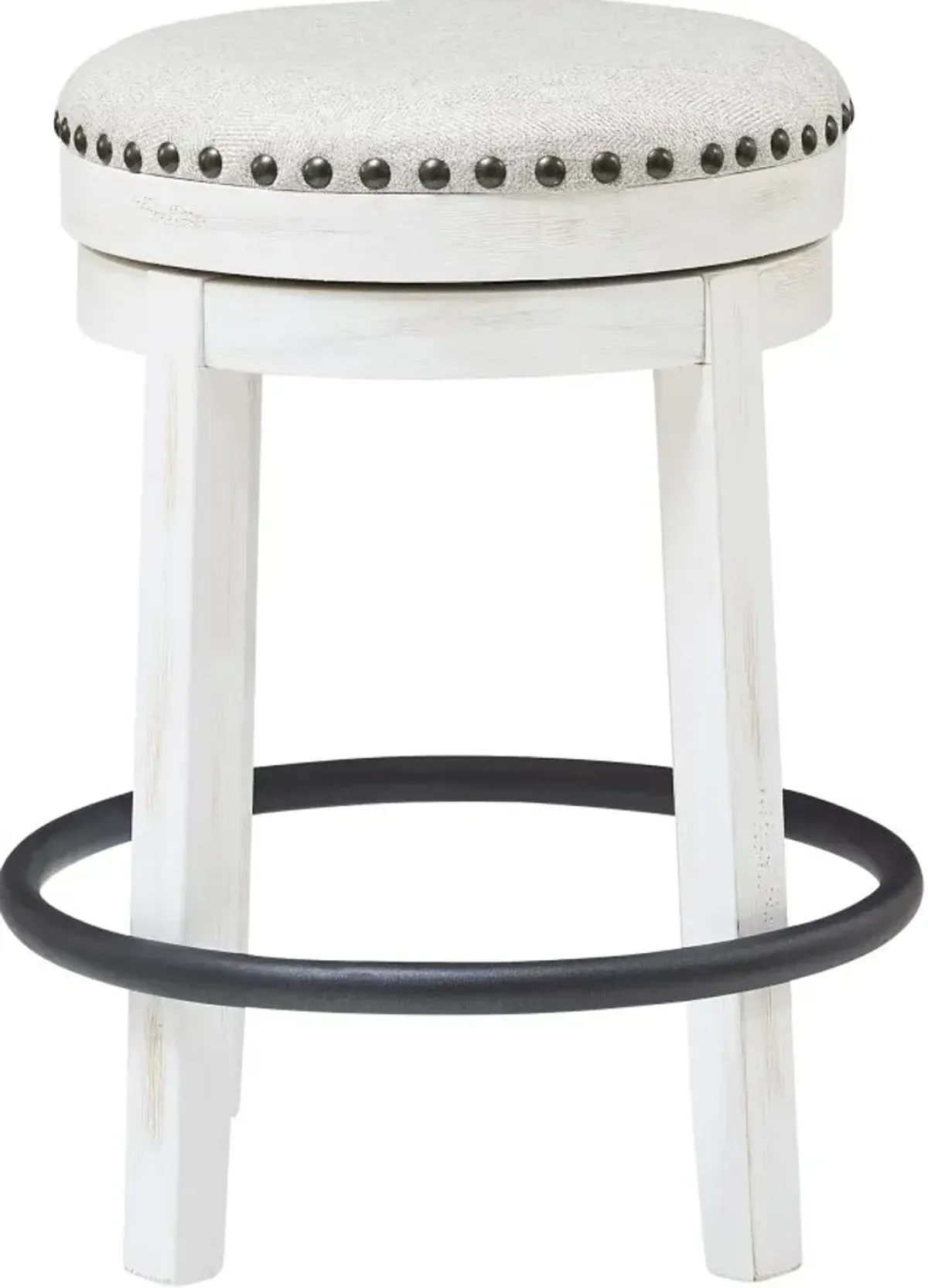 Signature Design by AshleyÂ® Valebeck White Upholstered Swivel Bar Stool