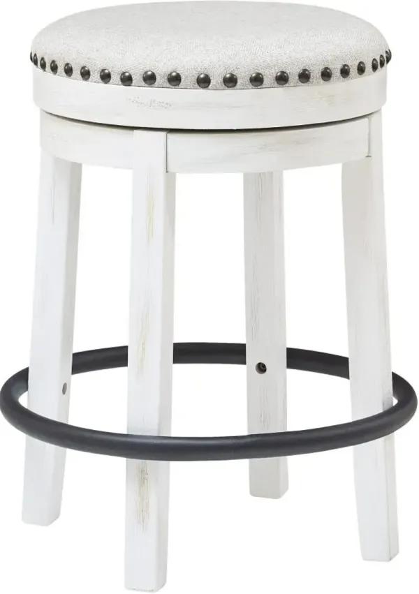 Signature Design by AshleyÂ® Valebeck White Upholstered Swivel Bar Stool