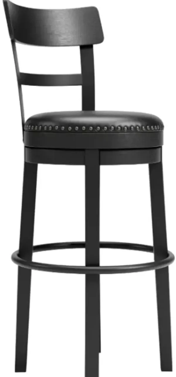 Signature Design by AshleyÂ® Valebeck Tall Black Upholstered Swivel Bar Stool