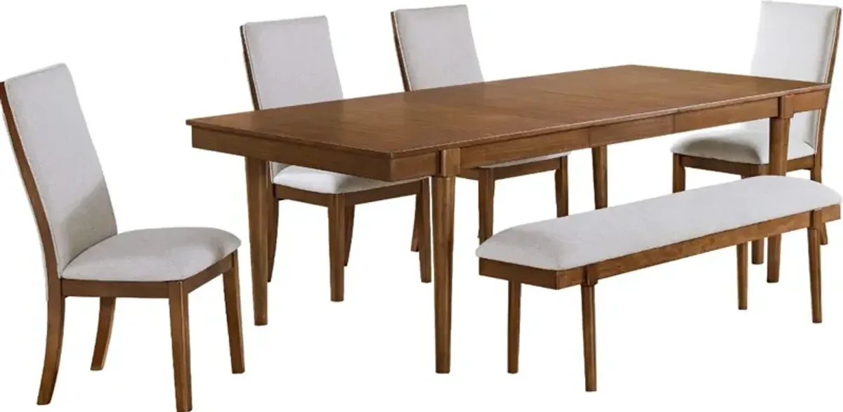 Signature Design by AshleyÂ® Lyncott 6-Piece Brown Dining Extension Table Set