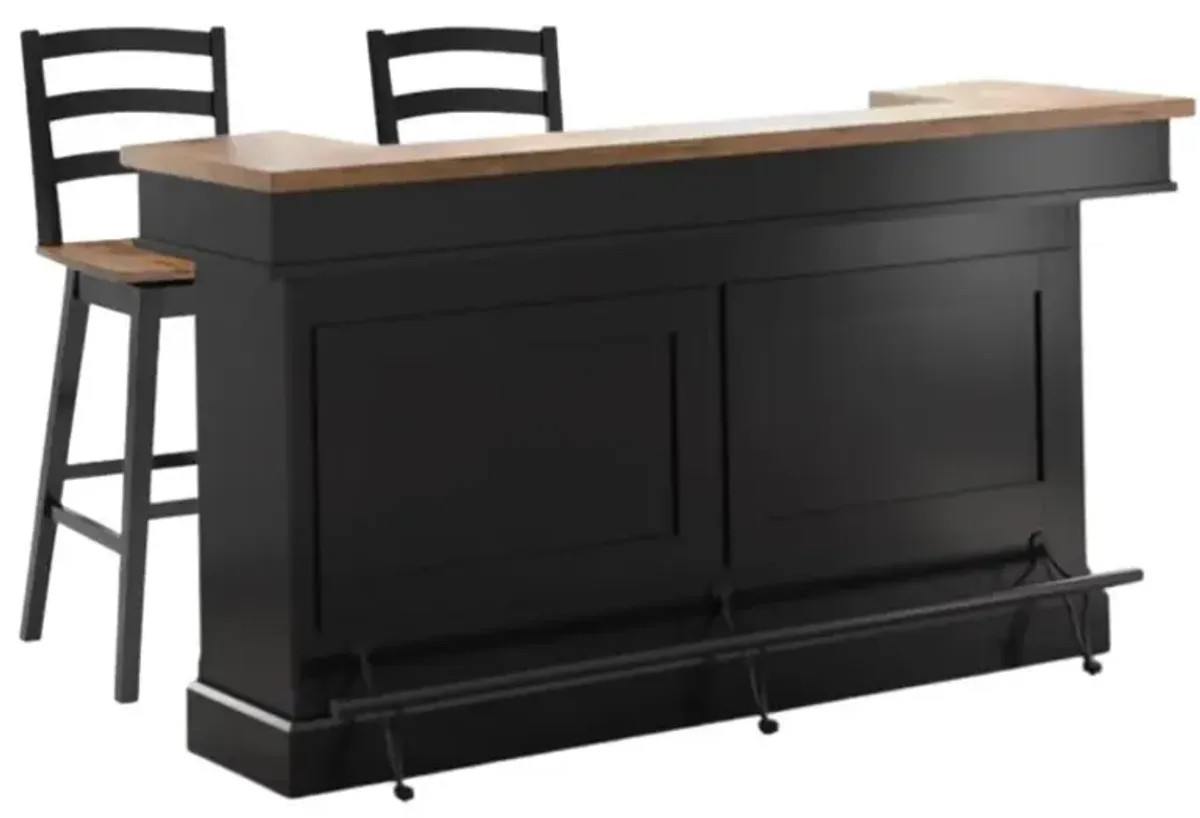 Signature Design by AshleyÂ® Wildenauer 3-Piece Black/Brown Bar Height Dining Set
