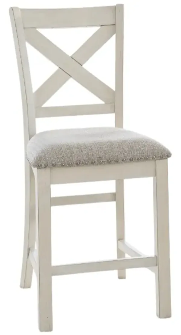 Signature Design by AshleyÂ® Robbinsdale Antique White Upholstered Bar Stool