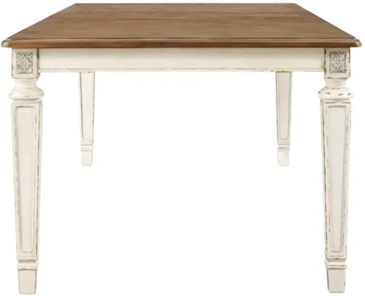 Signature Design by AshleyÂ® Realyn Brown Dining Table with Chipped White Base