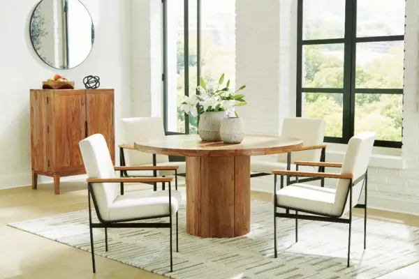Signature Design by AshleyÂ® Dressonni 5-Piece Brown Round Dining Table Set