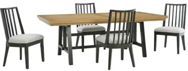 Signature Design by AshleyÂ® Galliden 5-Piece Black/Brown Extension Dining Table Set