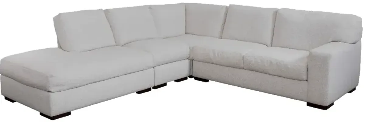 Kevin Charles Fine UpholsteryÂ® Veronica 4 Piece Sugarshack Glacier Chaise Sectional