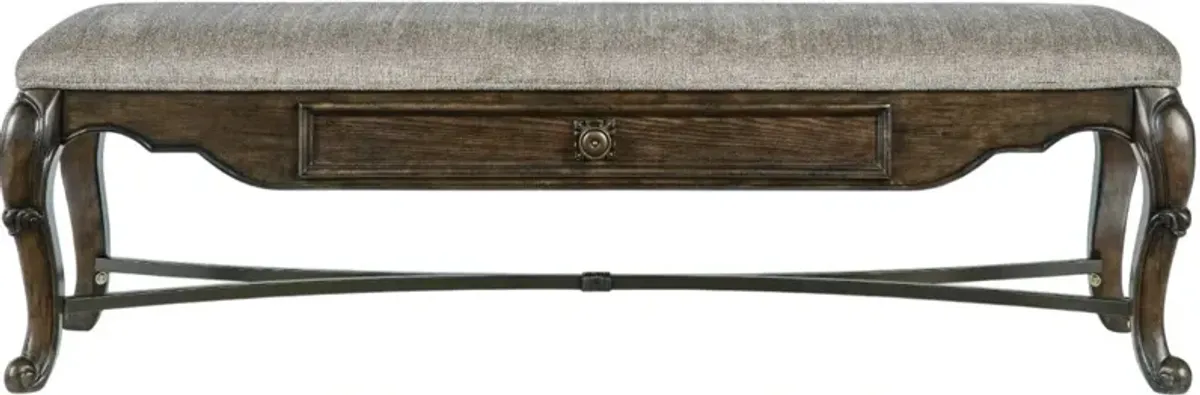 Signature Design by AshleyÂ® Maylee Dark Brown Upholstered Storage Bench