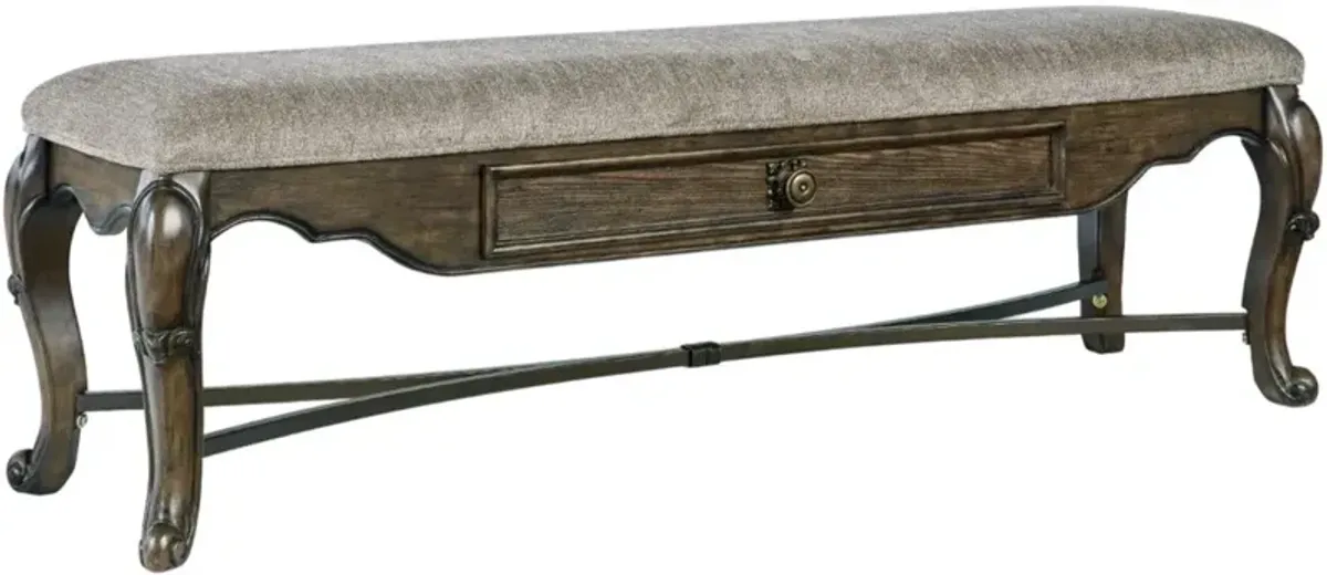 Signature Design by AshleyÂ® Maylee Dark Brown Upholstered Storage Bench