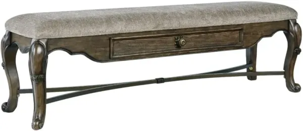 Signature Design by AshleyÂ® Maylee Dark Brown Upholstered Storage Bench