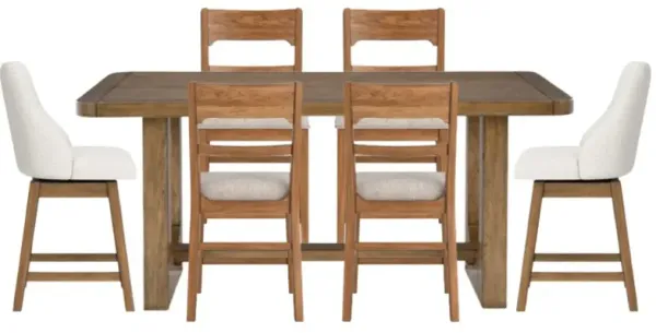 Signature Design by AshleyÂ® Cabalynn 7-Piece Light Brown/Oatmeal Counter Height Dining Set