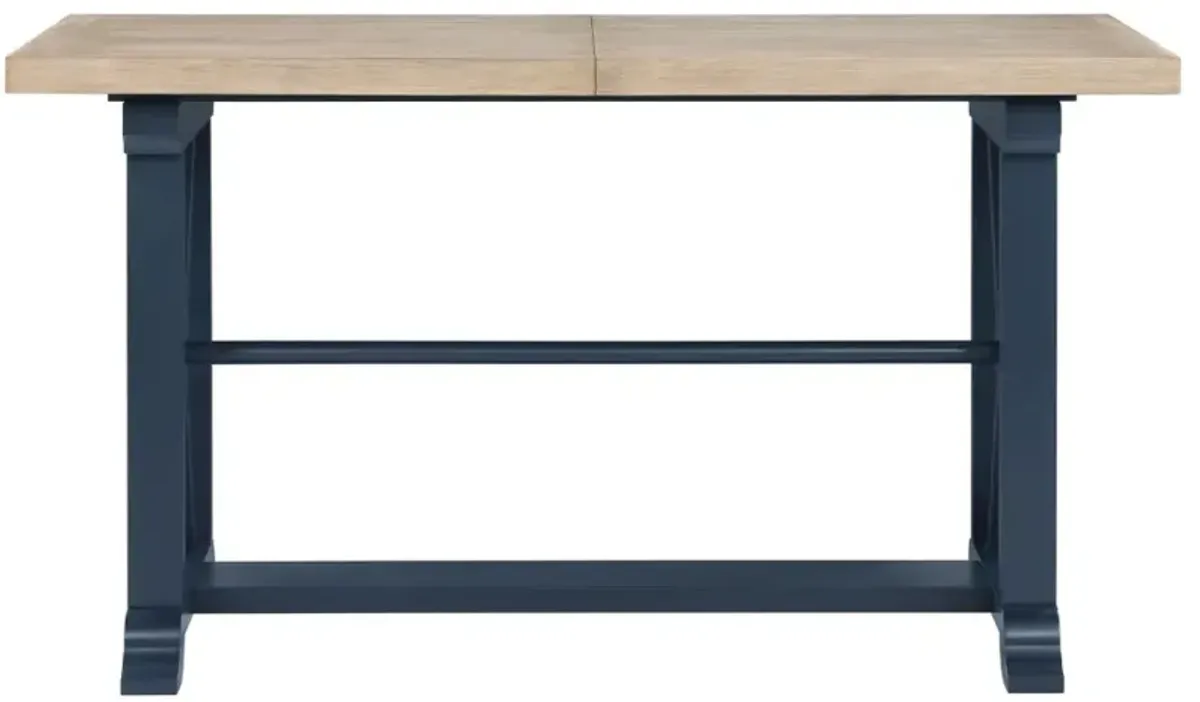 Steve Silver Co. Darcy Natural Counter Height Dining Table with Midnight Blue Base