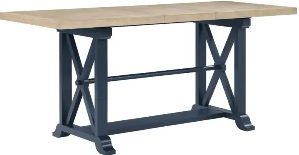 Steve Silver Co. Darcy Natural Counter Height Dining Table with Midnight Blue Base