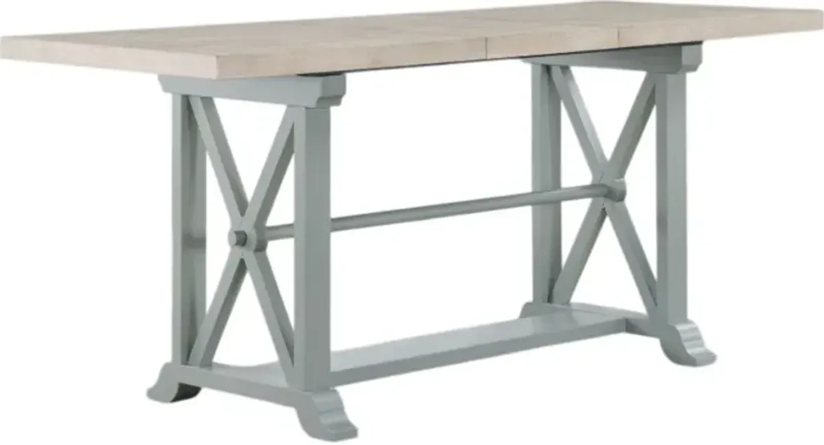 Steve Silver Co. Darcy 7-Piece Mint Green/Natural Counter Height Dining Set