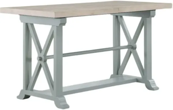 Steve Silver Co. Darcy Natural Counter Dining Table with Mint Green Base