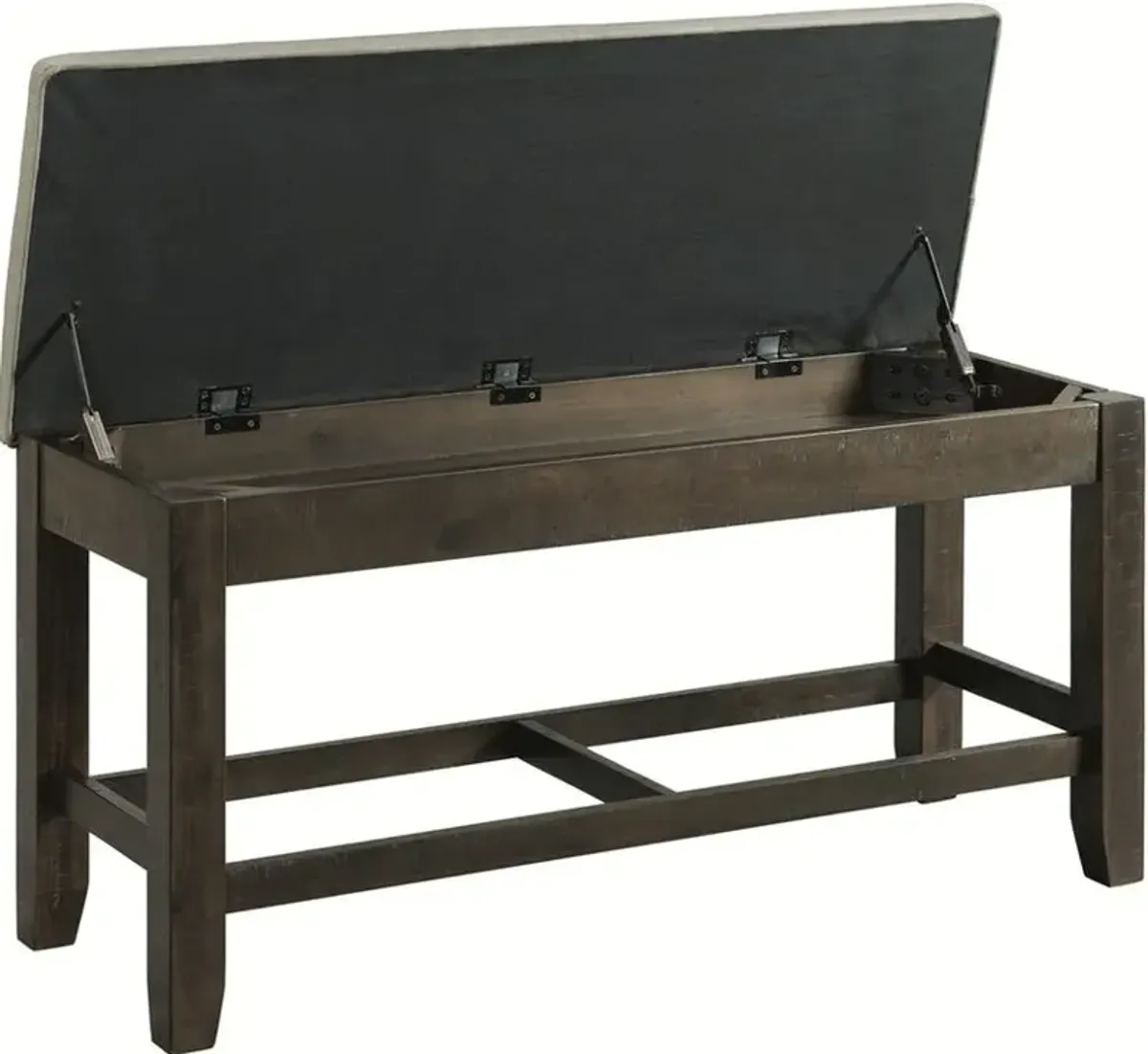 Elements International Colorado Beige/Charcoal Storage Dining Bench