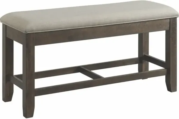 Elements International Colorado Beige/Charcoal Storage Dining Bench