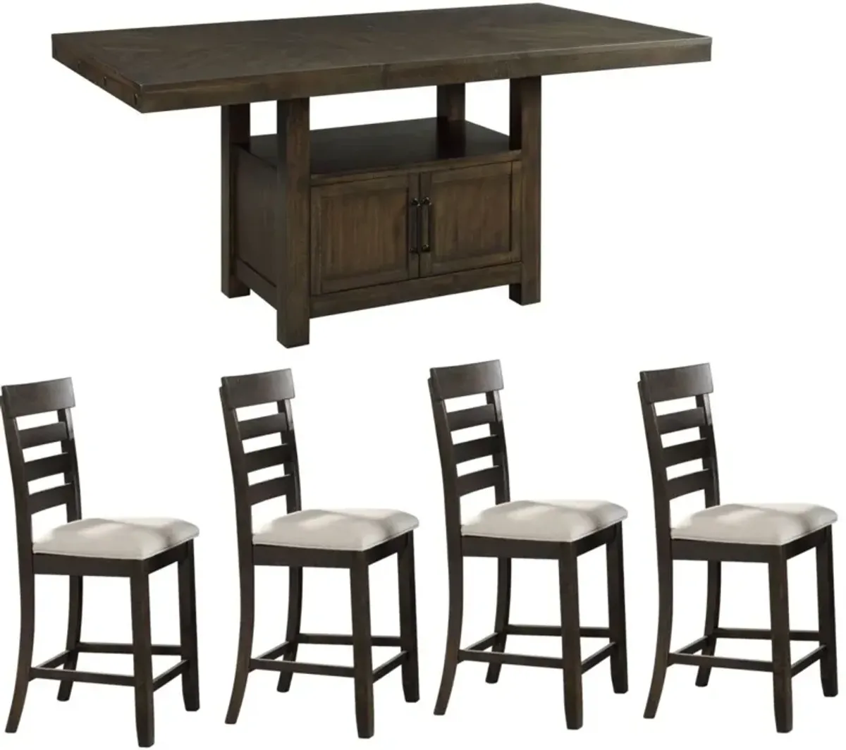 Elements International Colorado Dining 5 Piece Set with 4 Side Chairs
