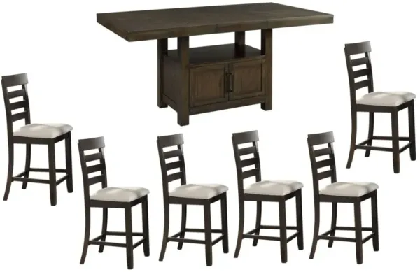 Elements International Colorado Dining 7 Piece Set with 6 Side Chairs