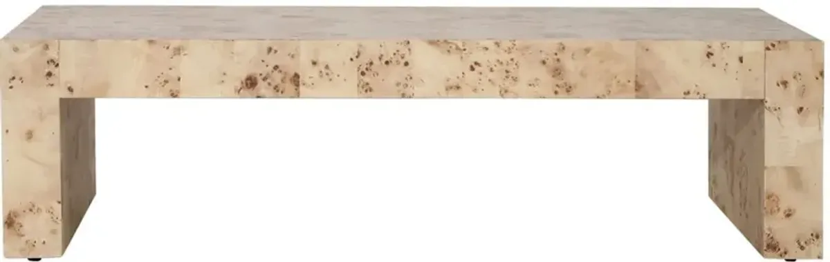 Dovetail Furniture Burrows Natural Burl Coffee Table