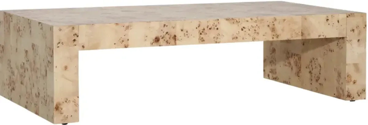 Dovetail Furniture Burrows Natural Burl Coffee Table