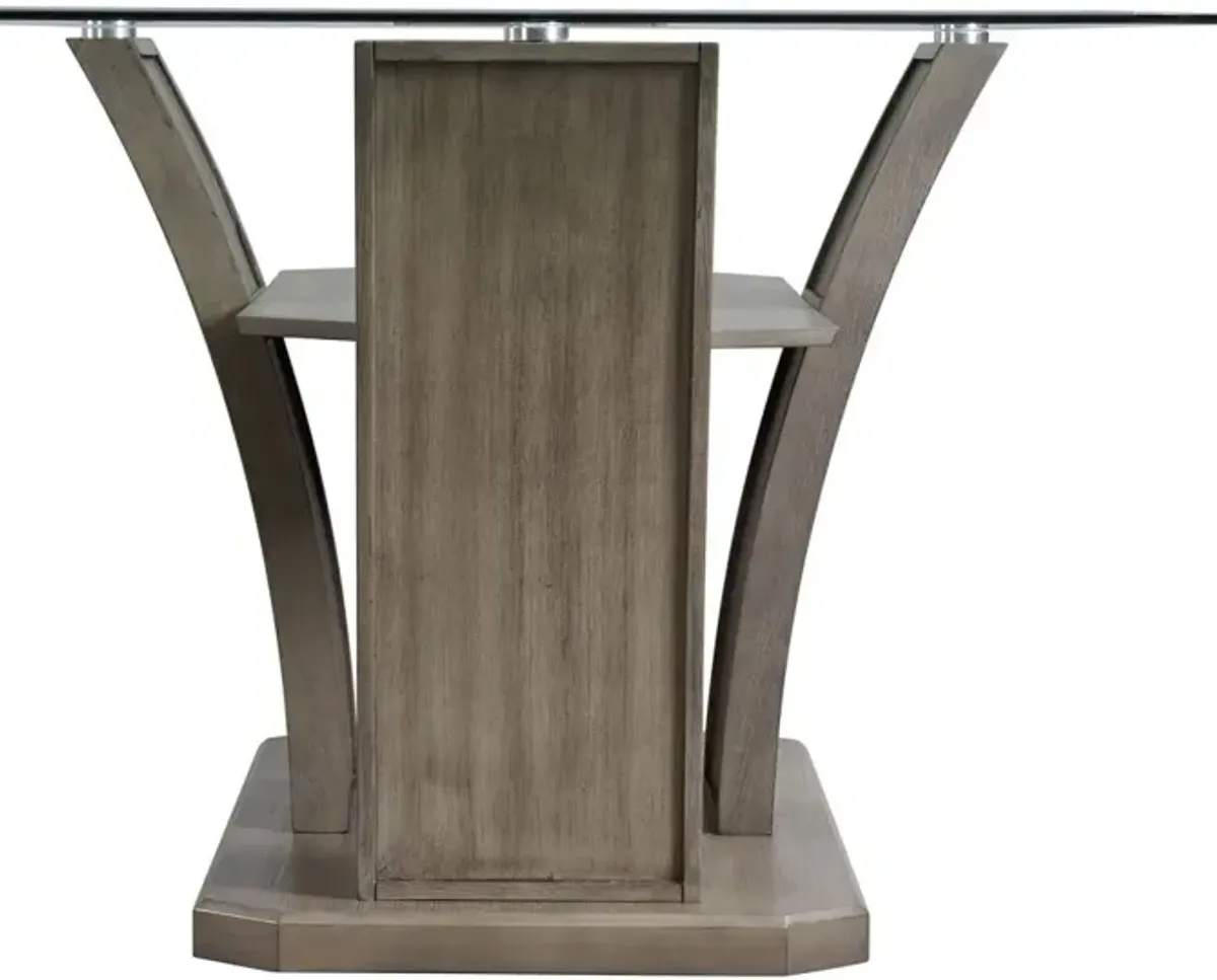 Elements International Dapper Grey/Glass Rectangle Dining Table