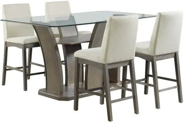 Elements International Dapper 5-Piece Brown Counter Height Dining Set