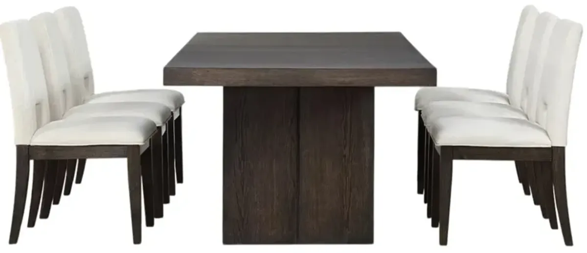 Steve Silver Co. Evan 7-Piece Brown/White Dining Table Set