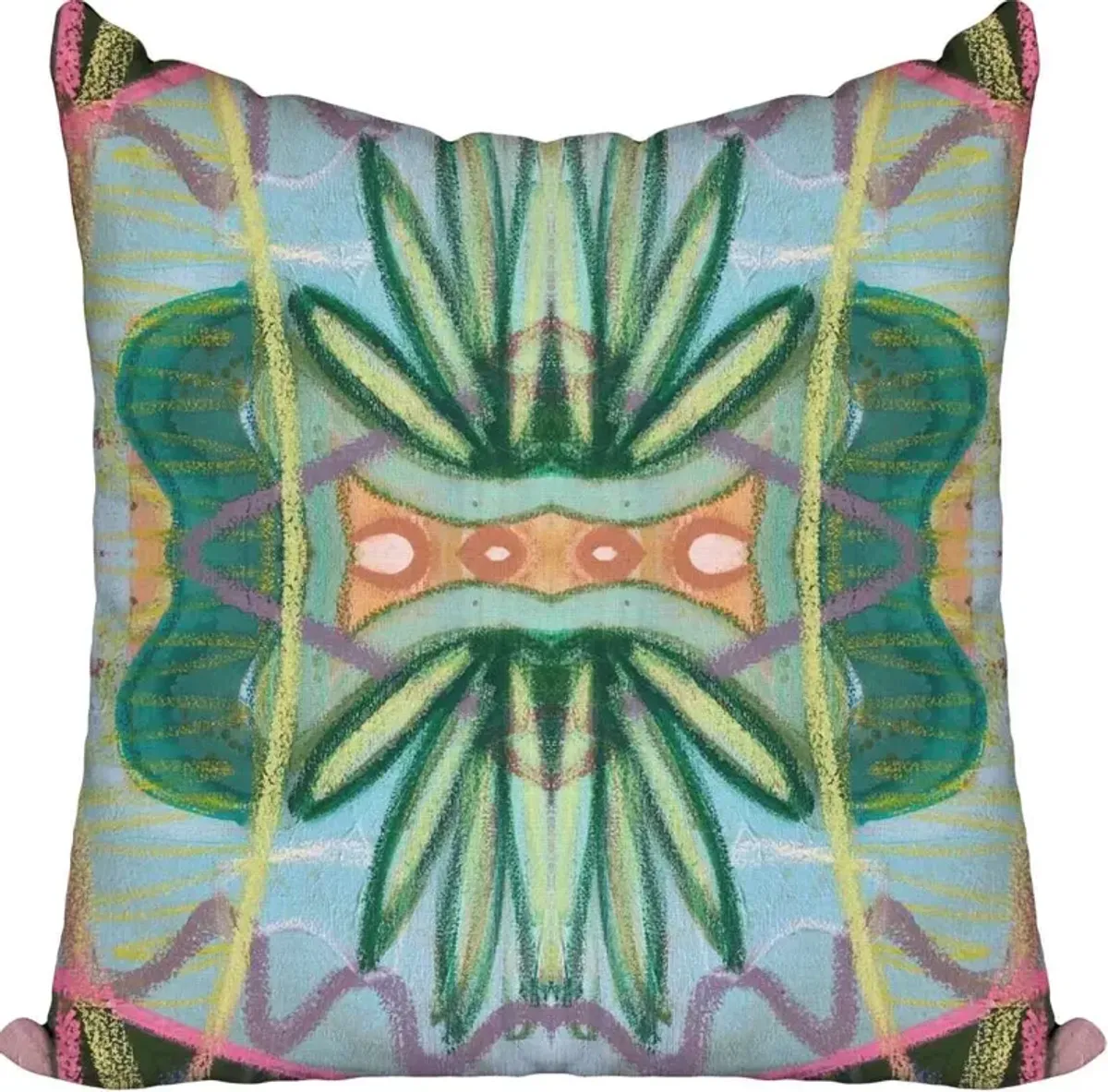 Windy O'Connor Ferns in Aqua Toss Pillow