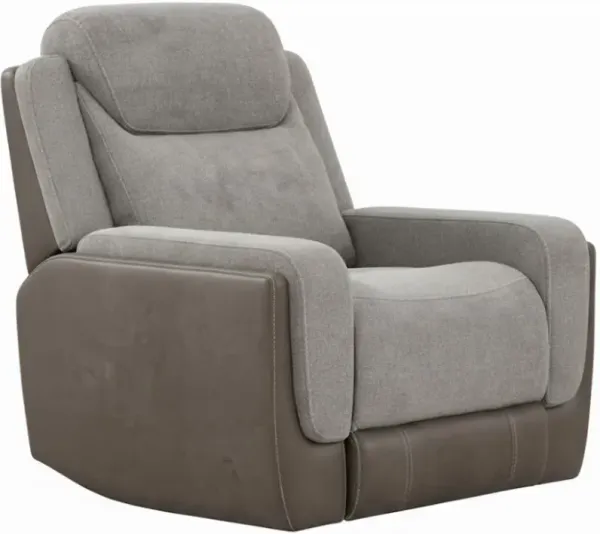 Corinthian Furniture Jenner Charcoal/Gray Power Recliner with Power Headrest 