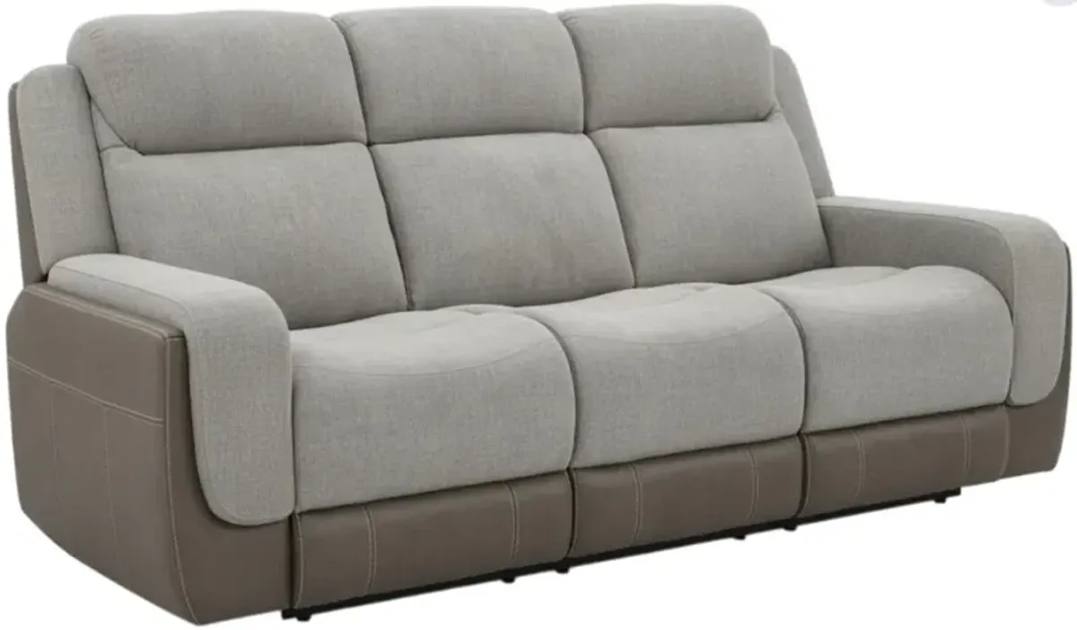 Corinthian Furniture Jenner Charcoal/Gray Power Reclining Sofa with Power Headrest and Dropdown