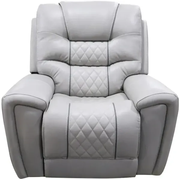 Corinthian Furniture Mcgregor Cream/Light Gray Power Glider Recliner