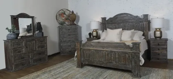 Vintage Furniture Titan 4 Piece Barnwood King Bedroom Set