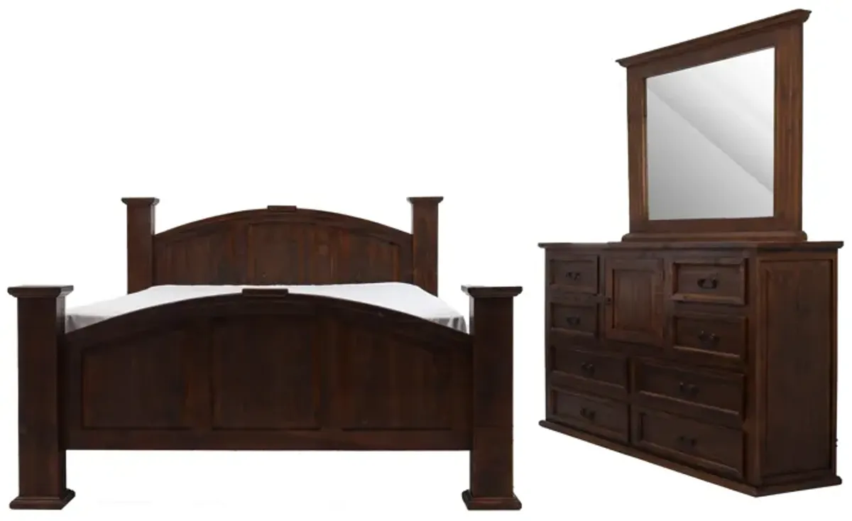 Vintage Furniture Mansion Walnut 3 Piece King Bedroom Set