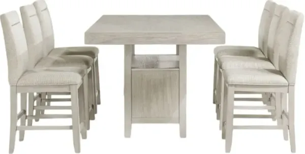 Steve Silver Co. Garland 7-Piece Greige/Oatmeal Counter Height Dining Set