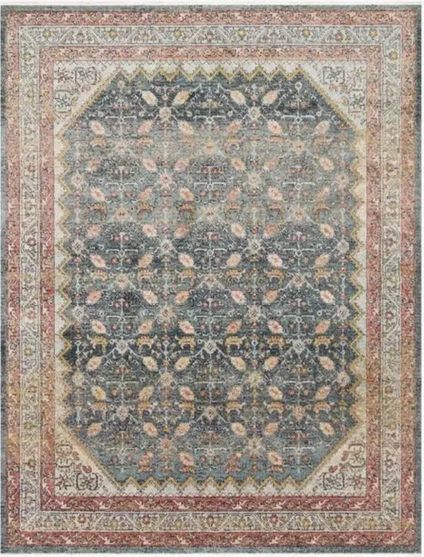 Loloi Magnolia Home By Joanna Gaines Graham MH Blue/Persimmon 6'x8' Area Rug
