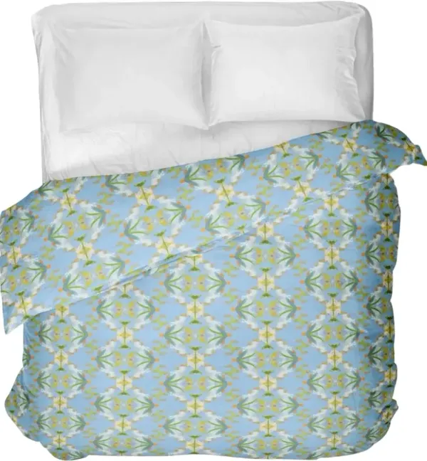 Laura Park Designs English Garden Blue Microfiber Full/Queen Duvet Cover