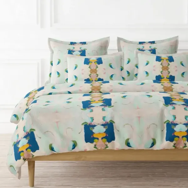 Laura Park Designs Monet's Garden Navy Microlux King Duvet Cover