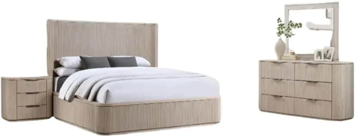 Steve Silver Co. Henry 4-Piece Tan Queen Panel Bedroom Set